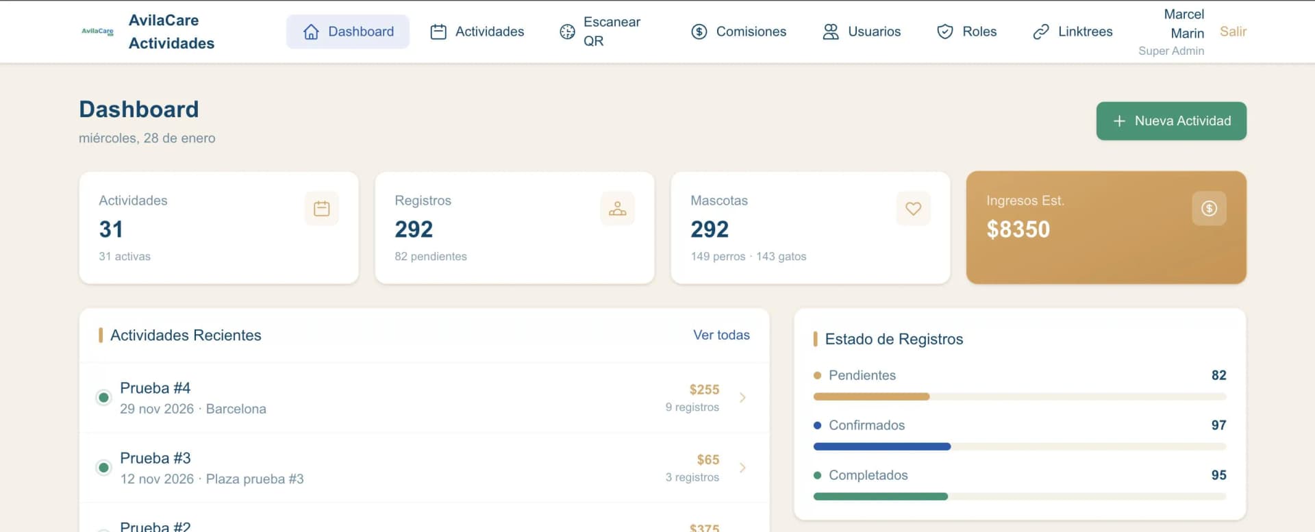 App Web de Actividades de Esterilización